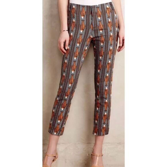 NWOT Anthropologie Cartonnier Capri Crop Flowing Fish Pants Slacks Women's 6 - Picture 1 of 12